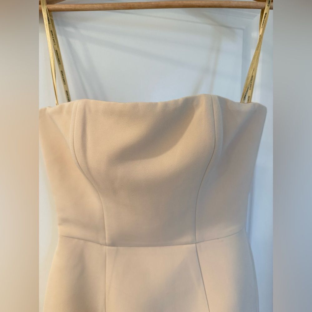 NWOT BRONX AND BANCO HARPER STRAIGHT Cream Strapless Wedding Bridal Gown, XS - Picture 9 of 16